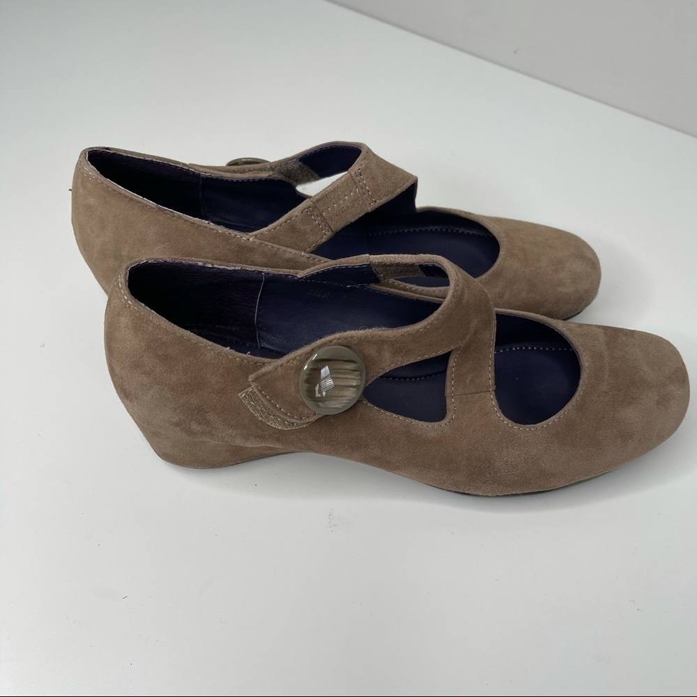 Vaneli Suede Mini Wedge Heel Shoes